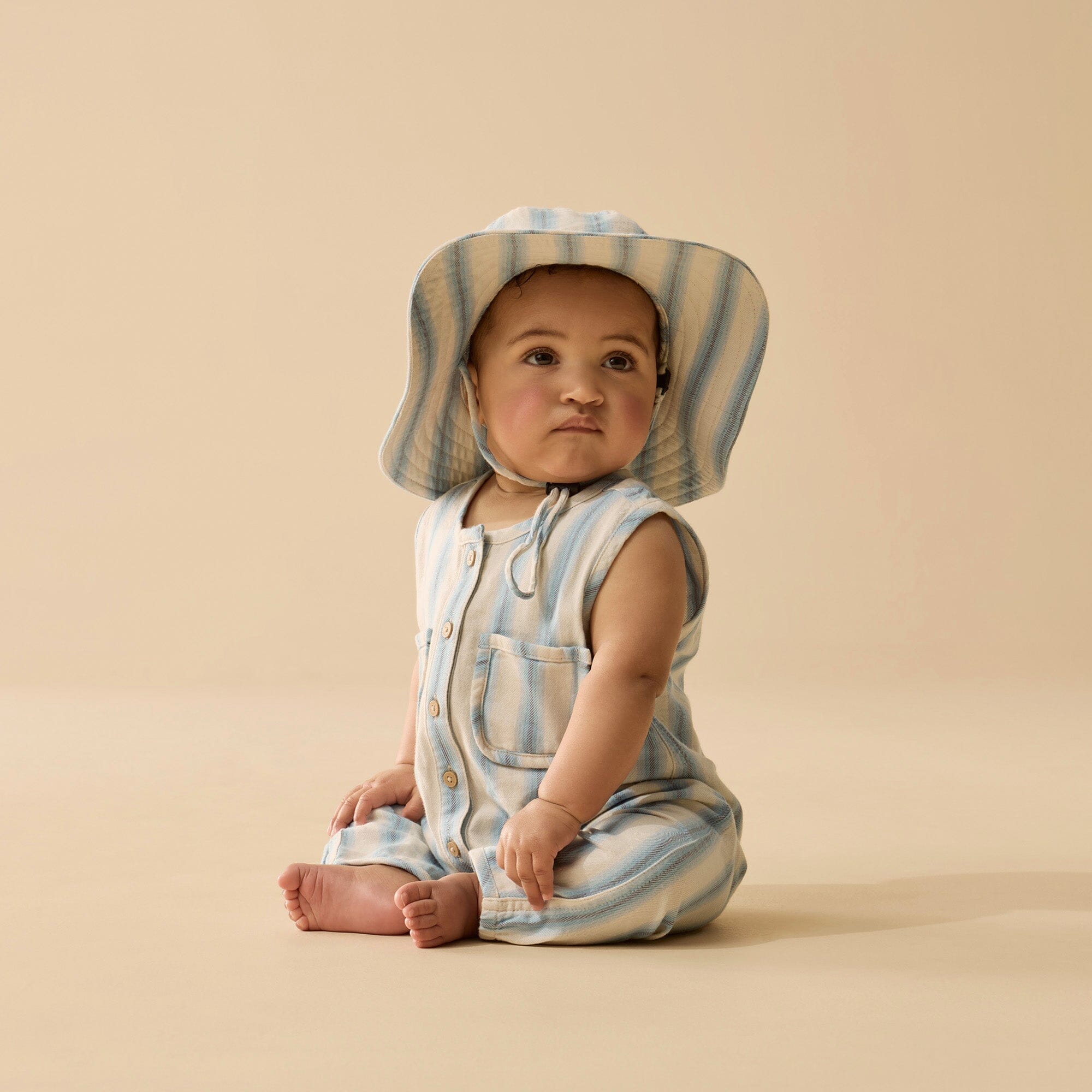 Wilson & Frenchy - Organic Growsuit - Deep Blue Stripe Baby Wilson & Frenchy