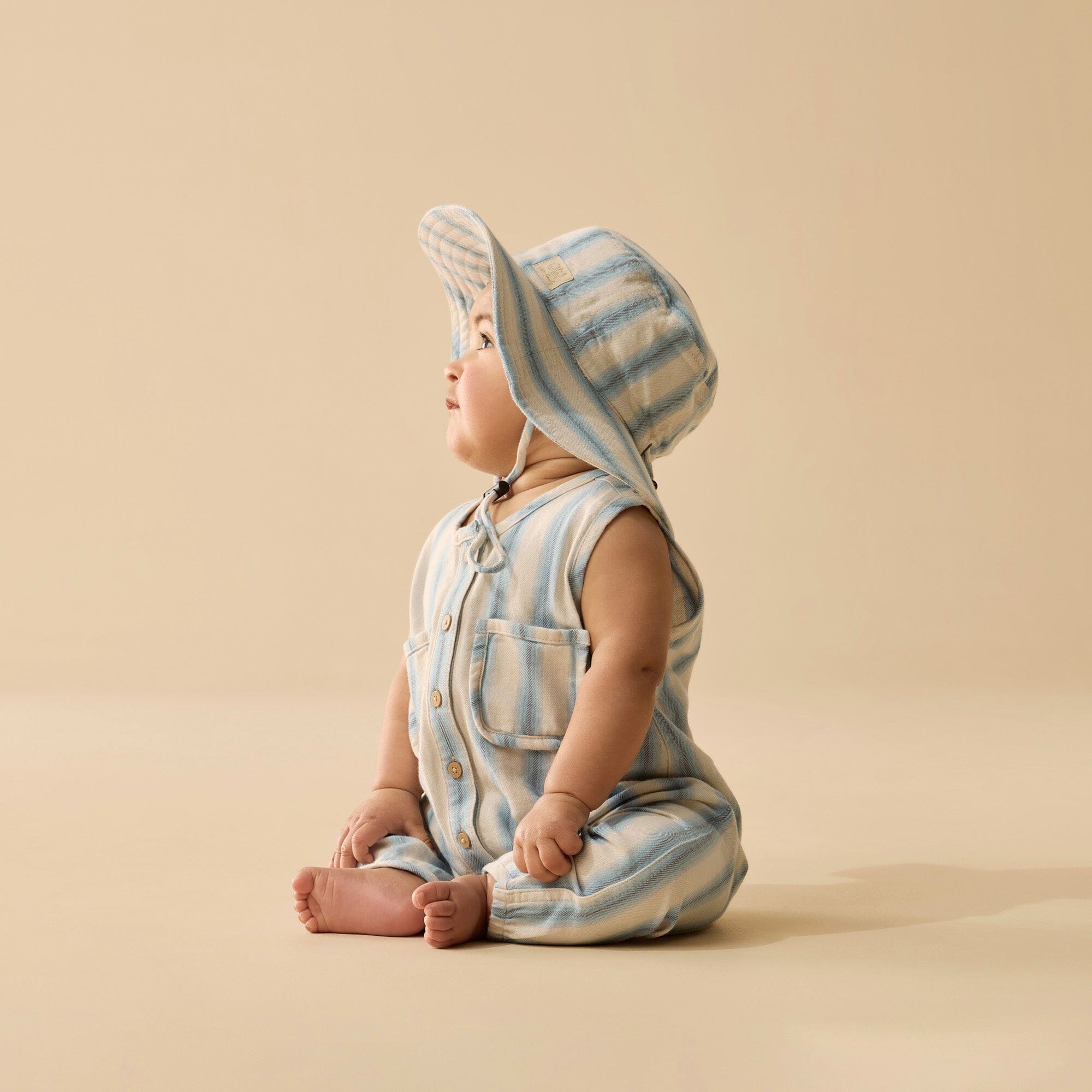 Wilson & Frenchy - Organic Growsuit - Deep Blue Stripe Baby Wilson & Frenchy