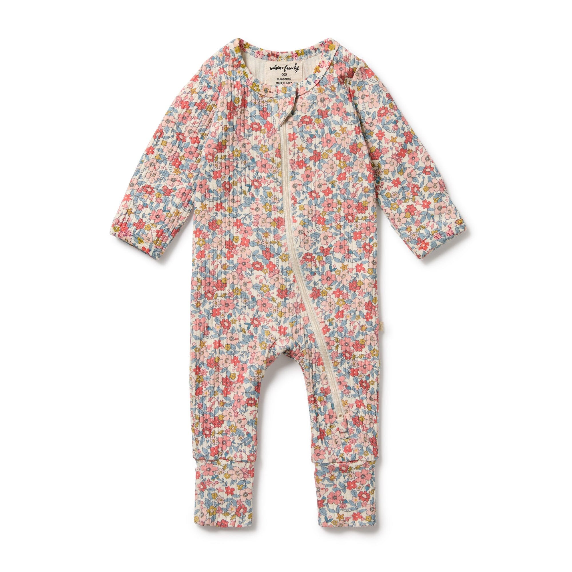 Wilson & Frenchy - Organic Zipsuit with Feet - Summer Bloom Baby Wilson & Frenchy