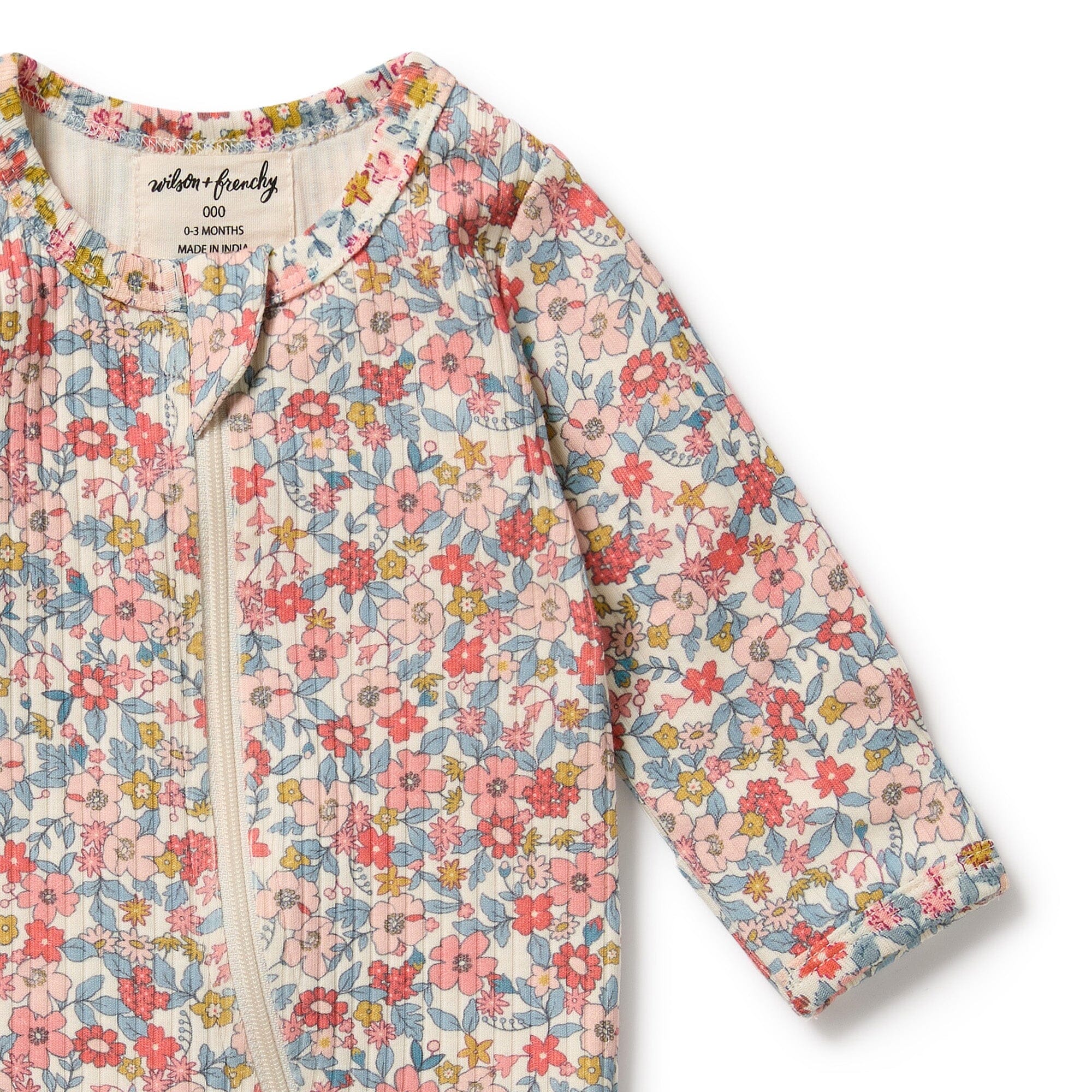Wilson & Frenchy - Organic Zipsuit with Feet - Summer Bloom Baby Wilson & Frenchy