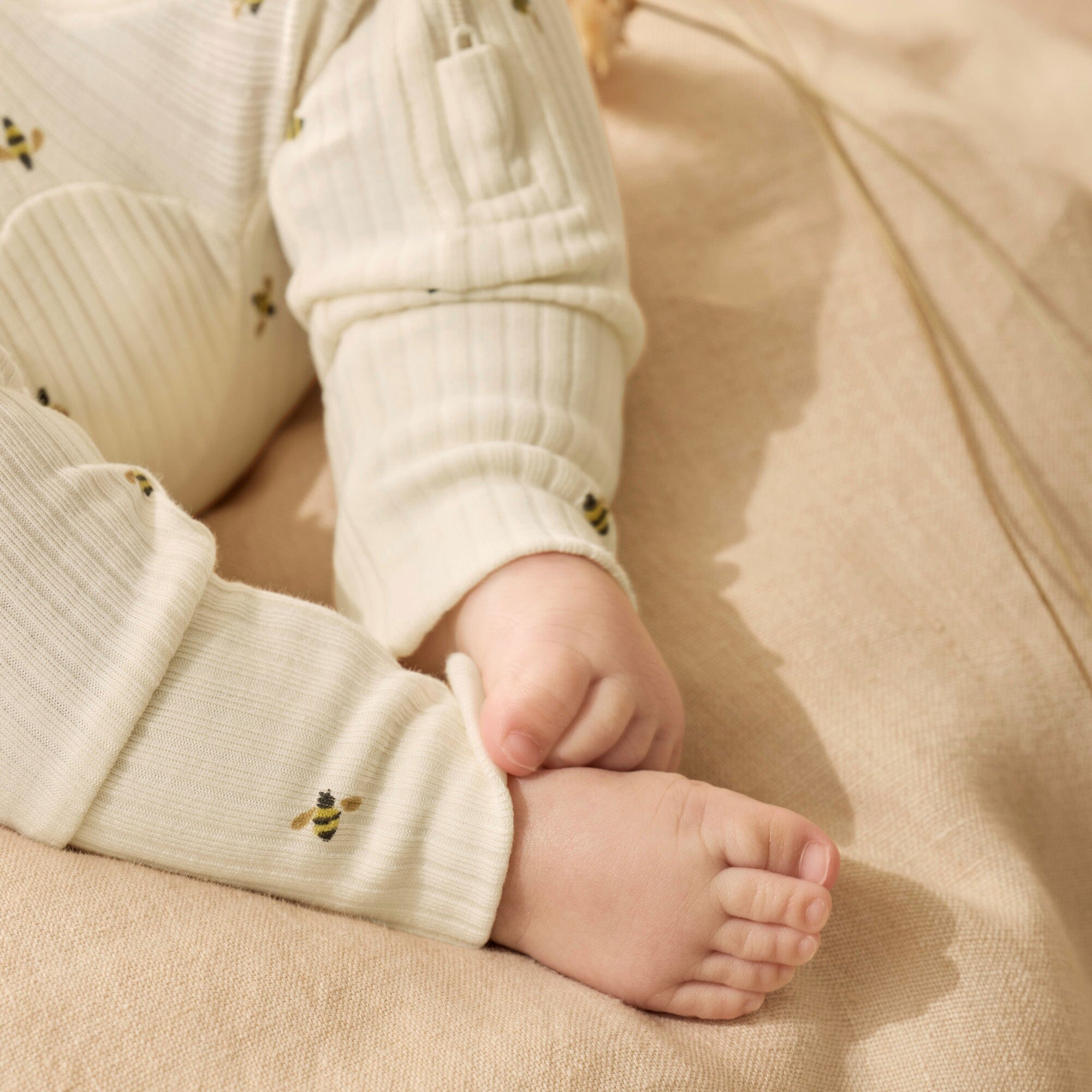 Wilson & Frenchy - Organic Zipsuit with Feet - Bee Mine Baby Wilson & Frenchy