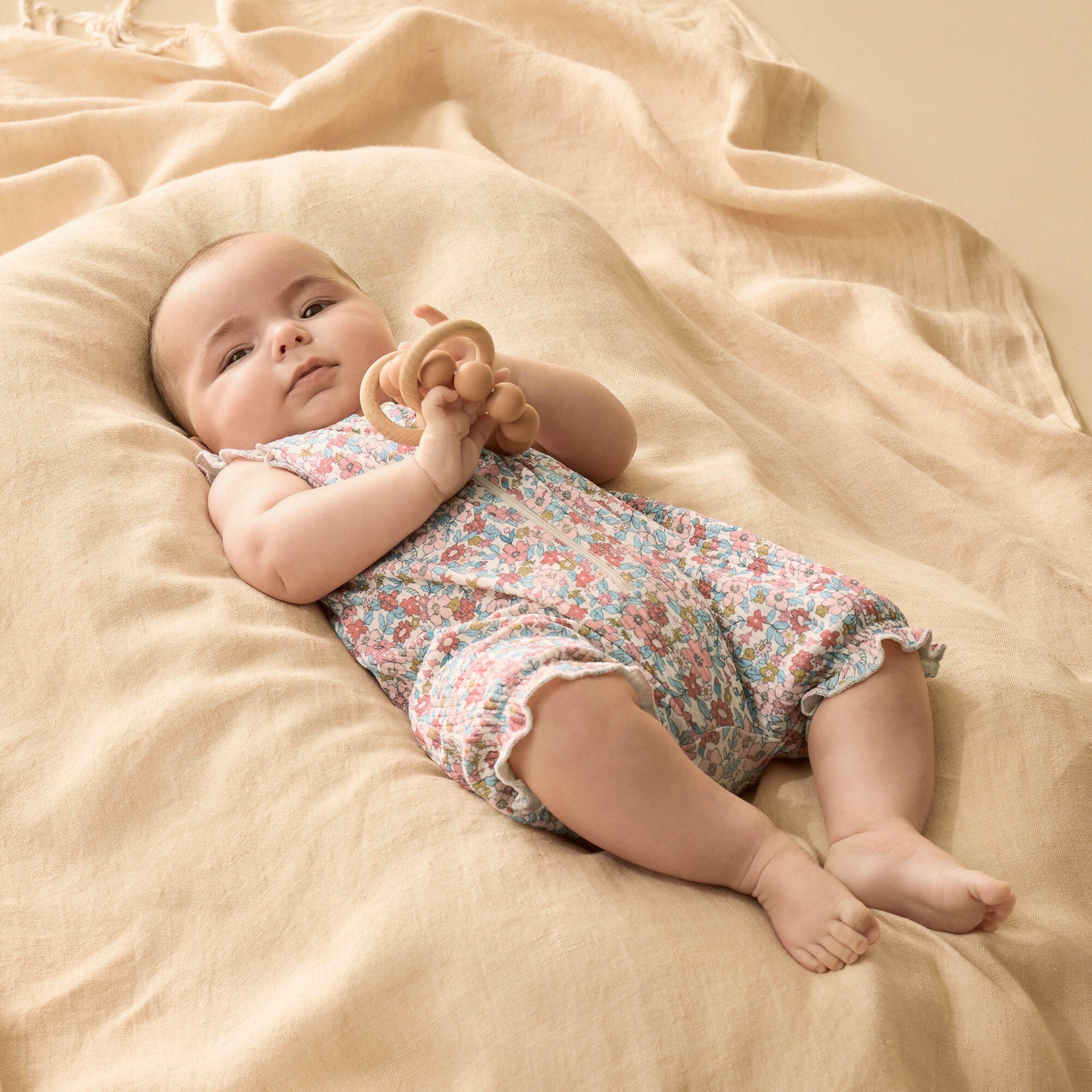 Wilson & Frenchy - Organic Ruffle Zipsuit - Summer Bloom Baby Wilson & Frenchy