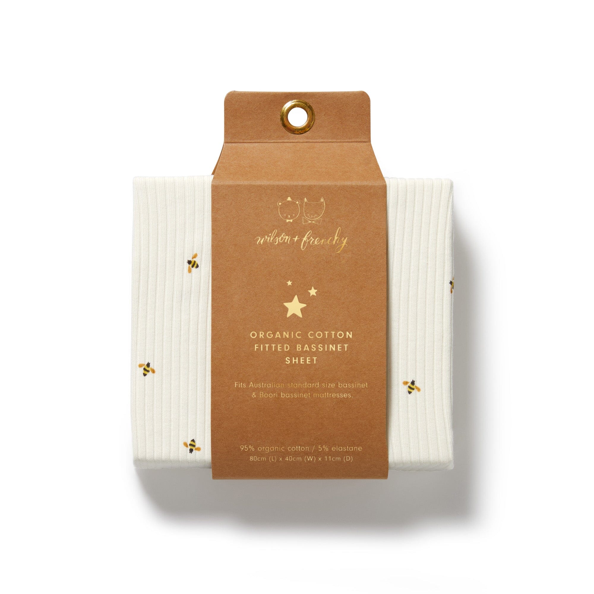 Wilson & Frenchy - Organic Bassinet Sheet - Bee Mine Baby Wilson & Frenchy