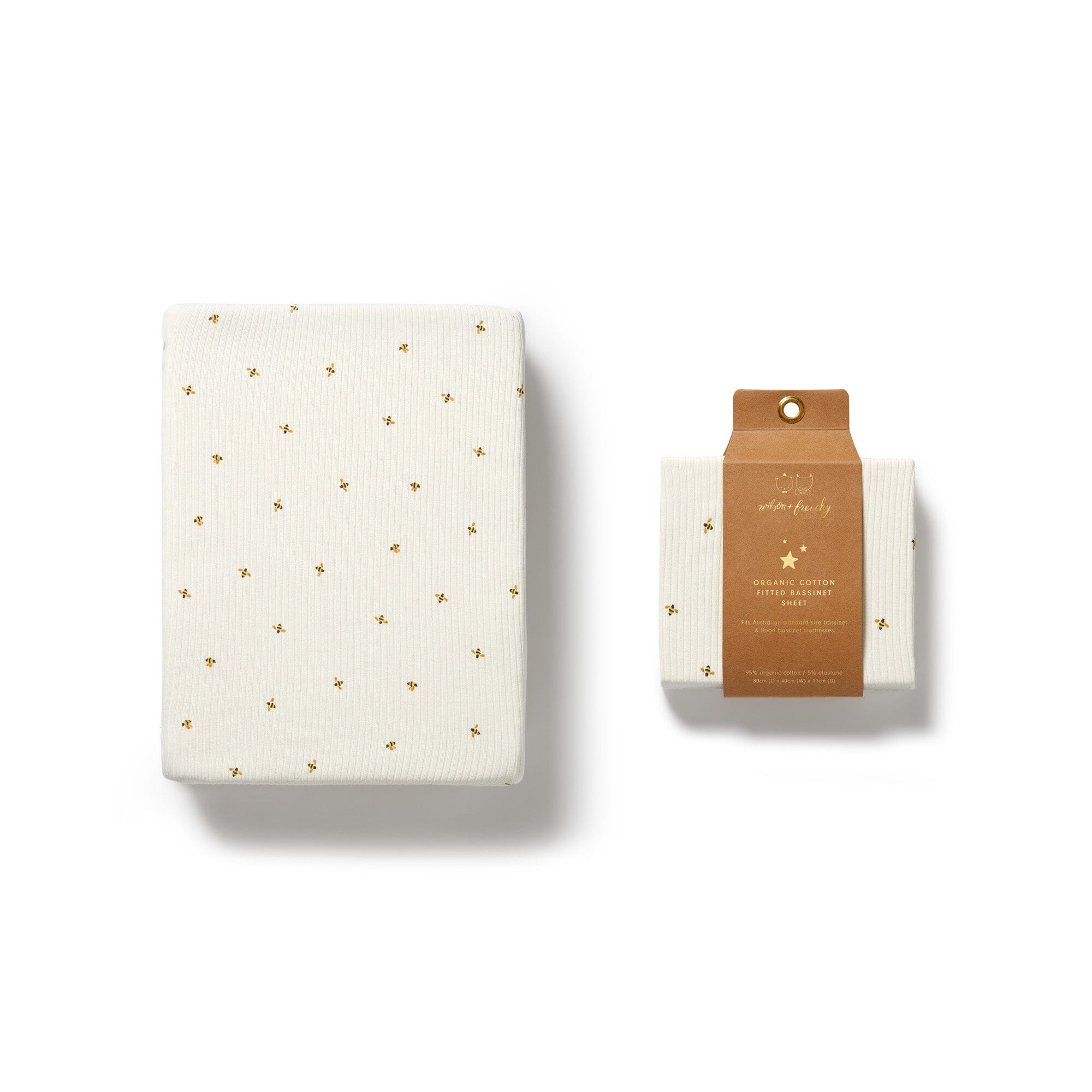 Wilson & Frenchy - Organic Bassinet Sheet - Bee Mine Baby Wilson & Frenchy
