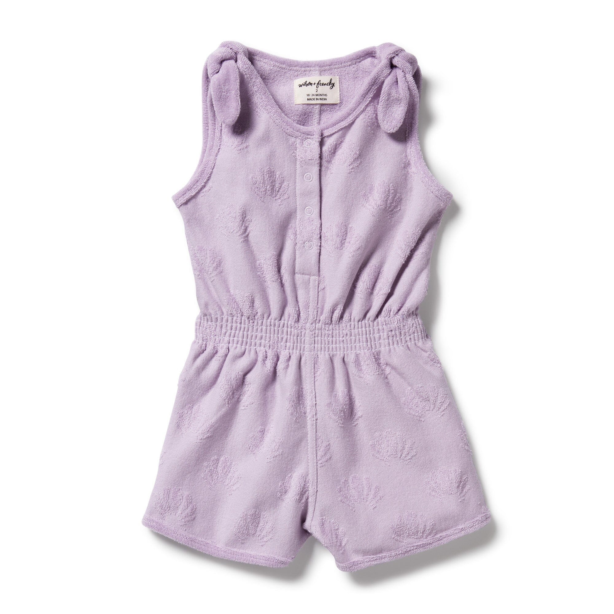 Wilson & Frenchy - Organic Terry Playsuit - Lavender Shells Girls Wilson & Frenchy