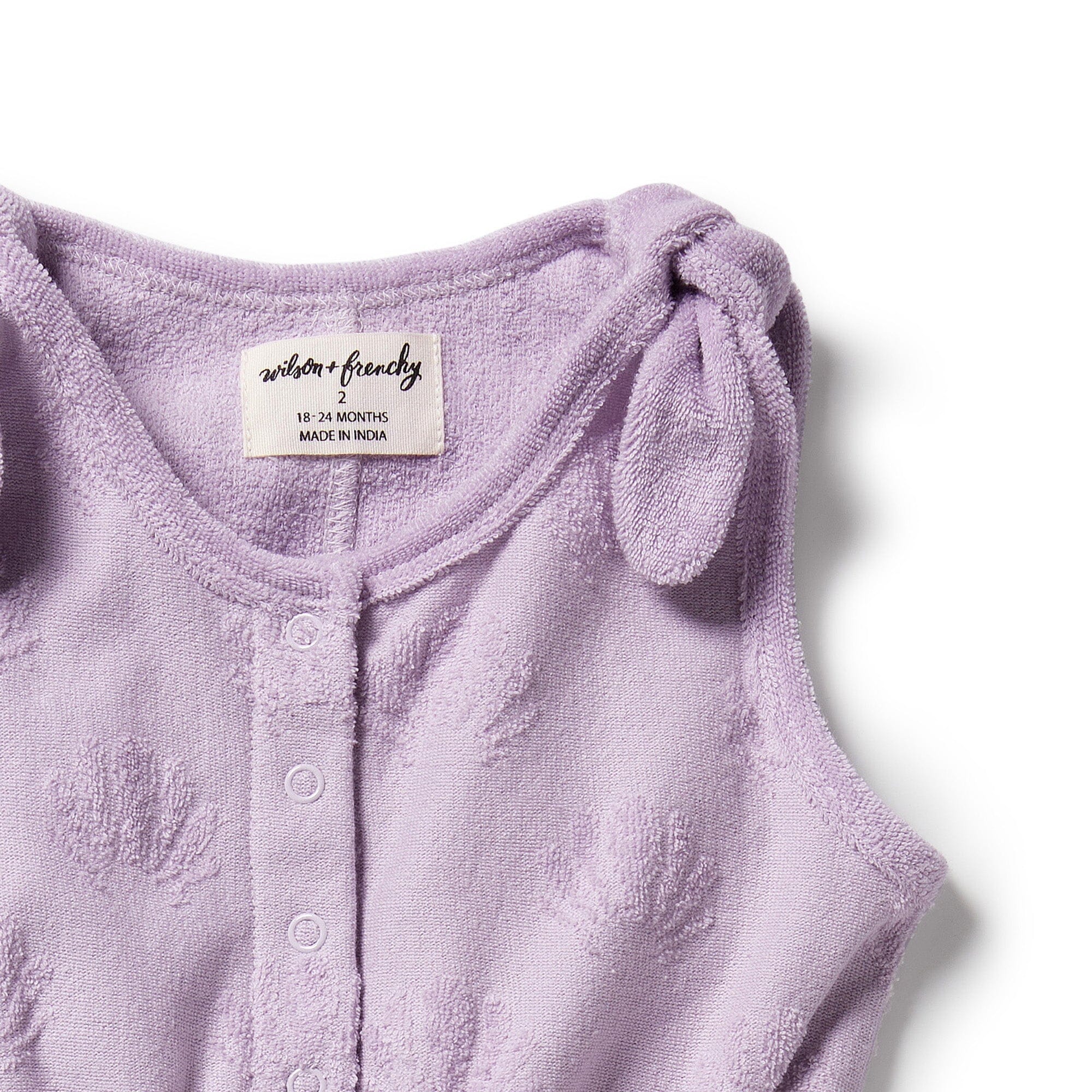 Wilson & Frenchy - Organic Terry Playsuit - Lavender Shells Girls Wilson & Frenchy