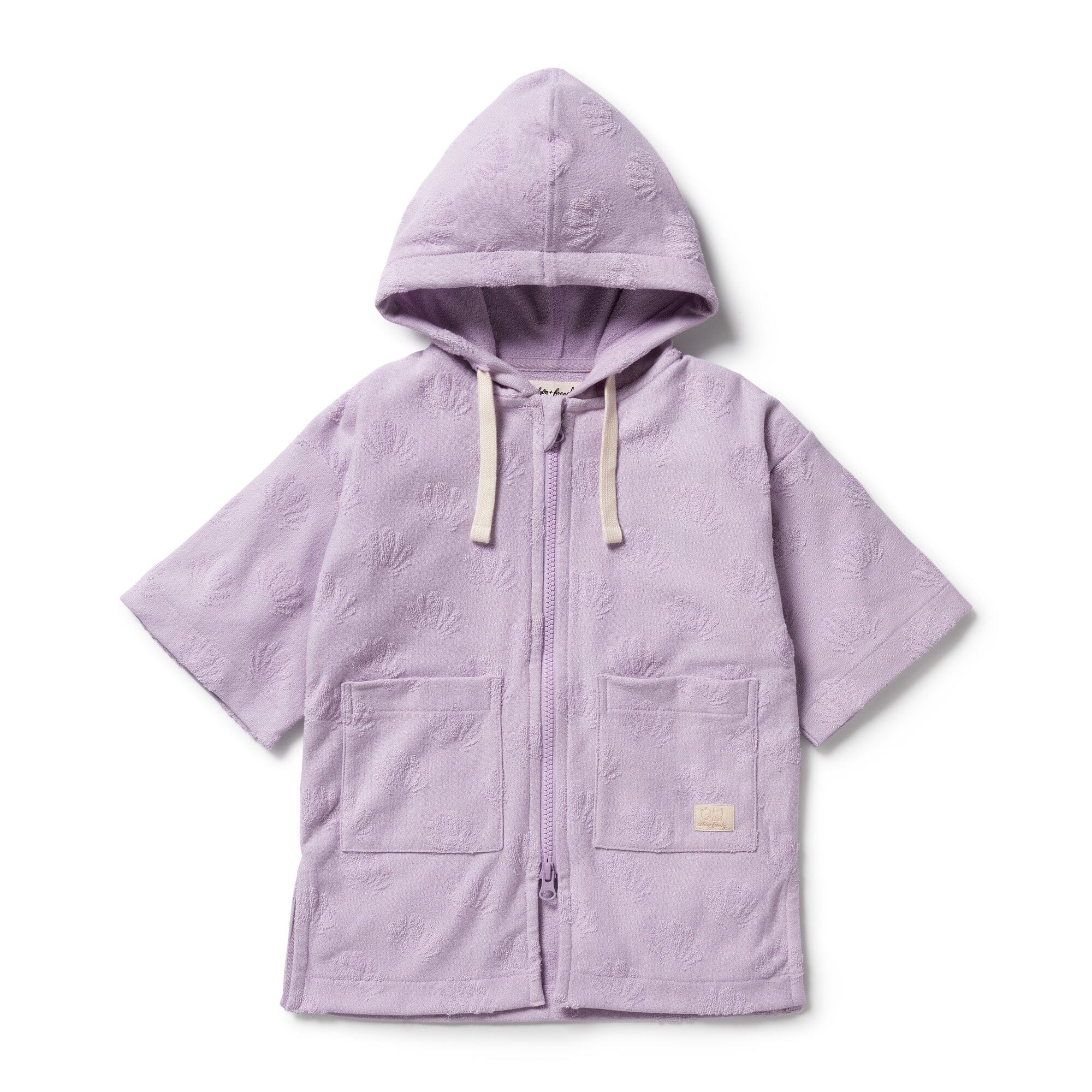 Wilson & Frenchy - Organic Terry Hooded Towel - Lavender Shells Girls Wilson & Frenchy