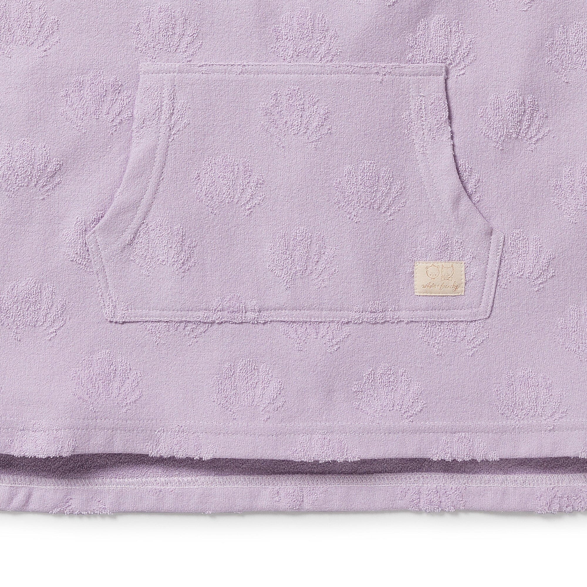 Wilson & Frenchy - Organic Terry Hooded Poncho - Lavender Shells Girls Wilson & Frenchy