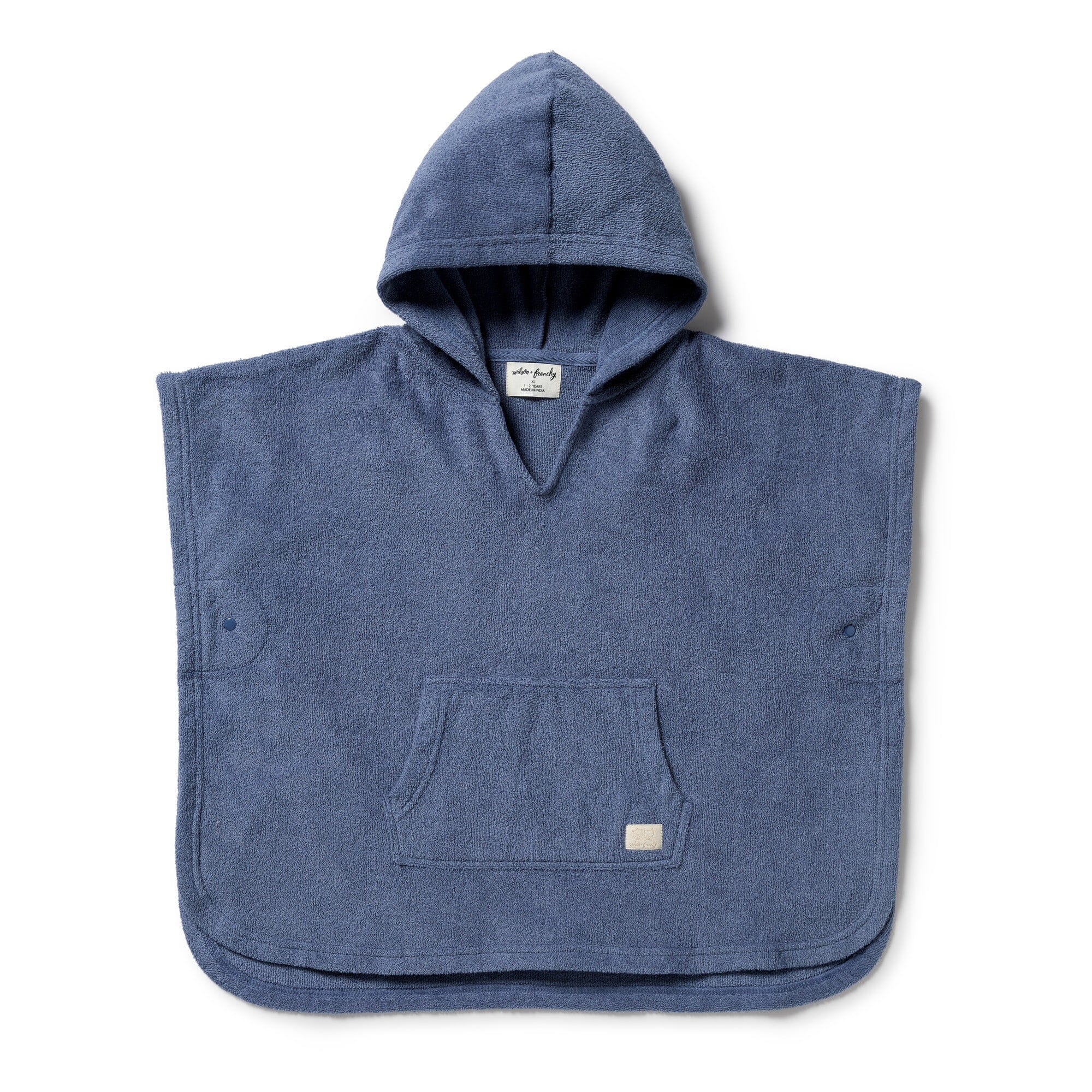 Wilson & Frenchy - Organic Terry Hooded Poncho - Deep Blue Girls Wilson & Frenchy