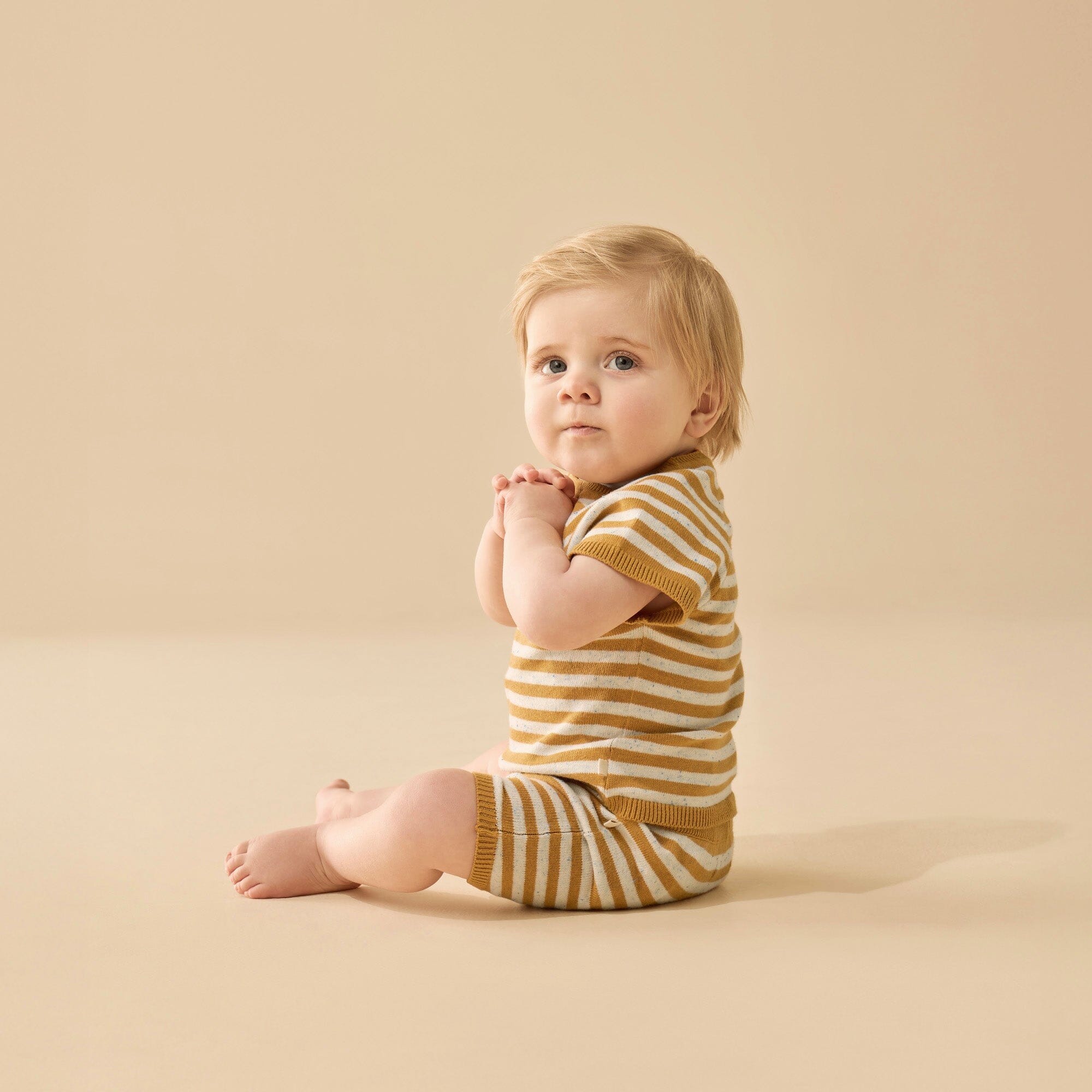 Wilson & Frenchy - Organic Knitted Set - Golden Wave Stripe Baby Wilson & Frenchy