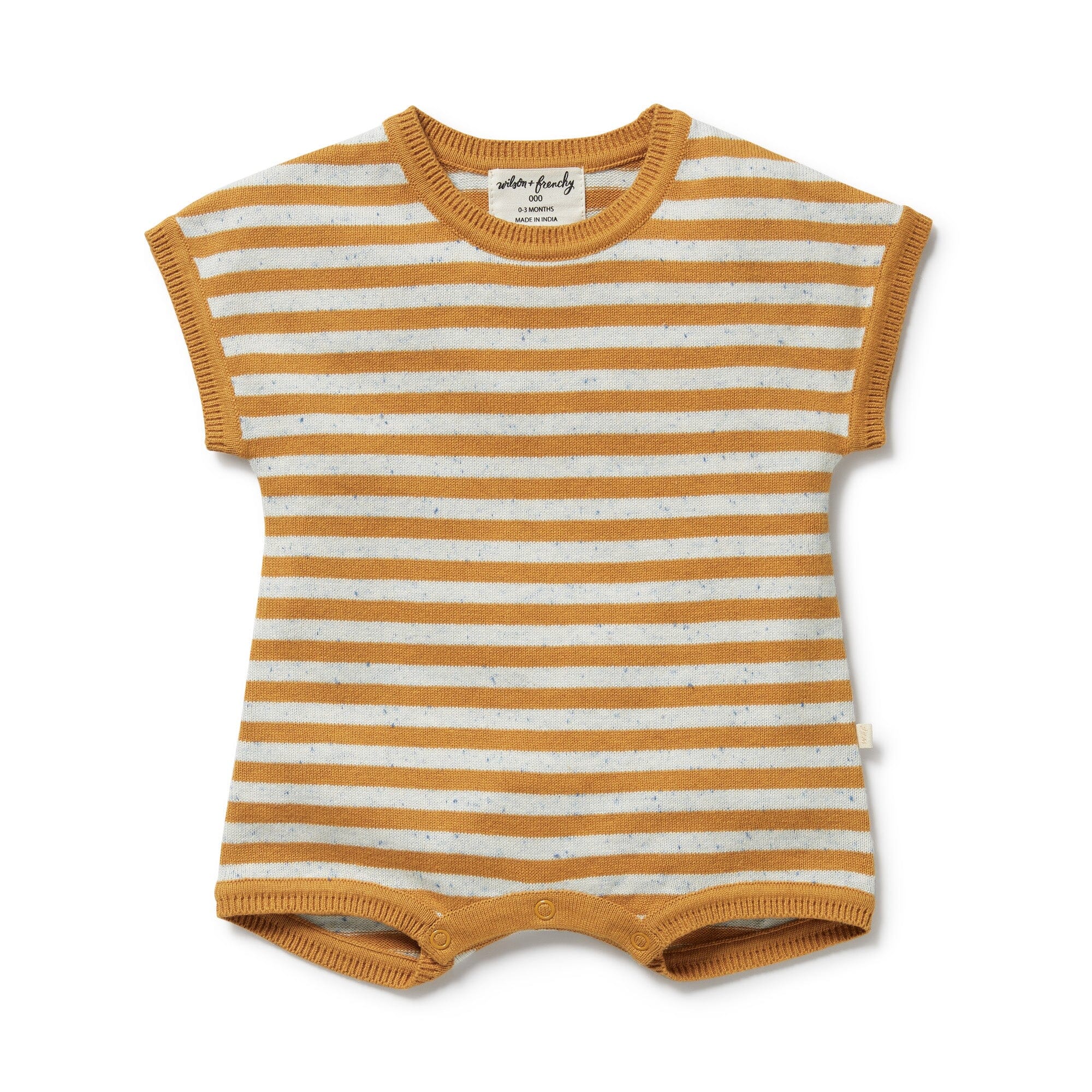 Wilson & Frenchy - Organic Knitted Growsuit - Golden Wave Stripe Baby Wilson & Frenchy