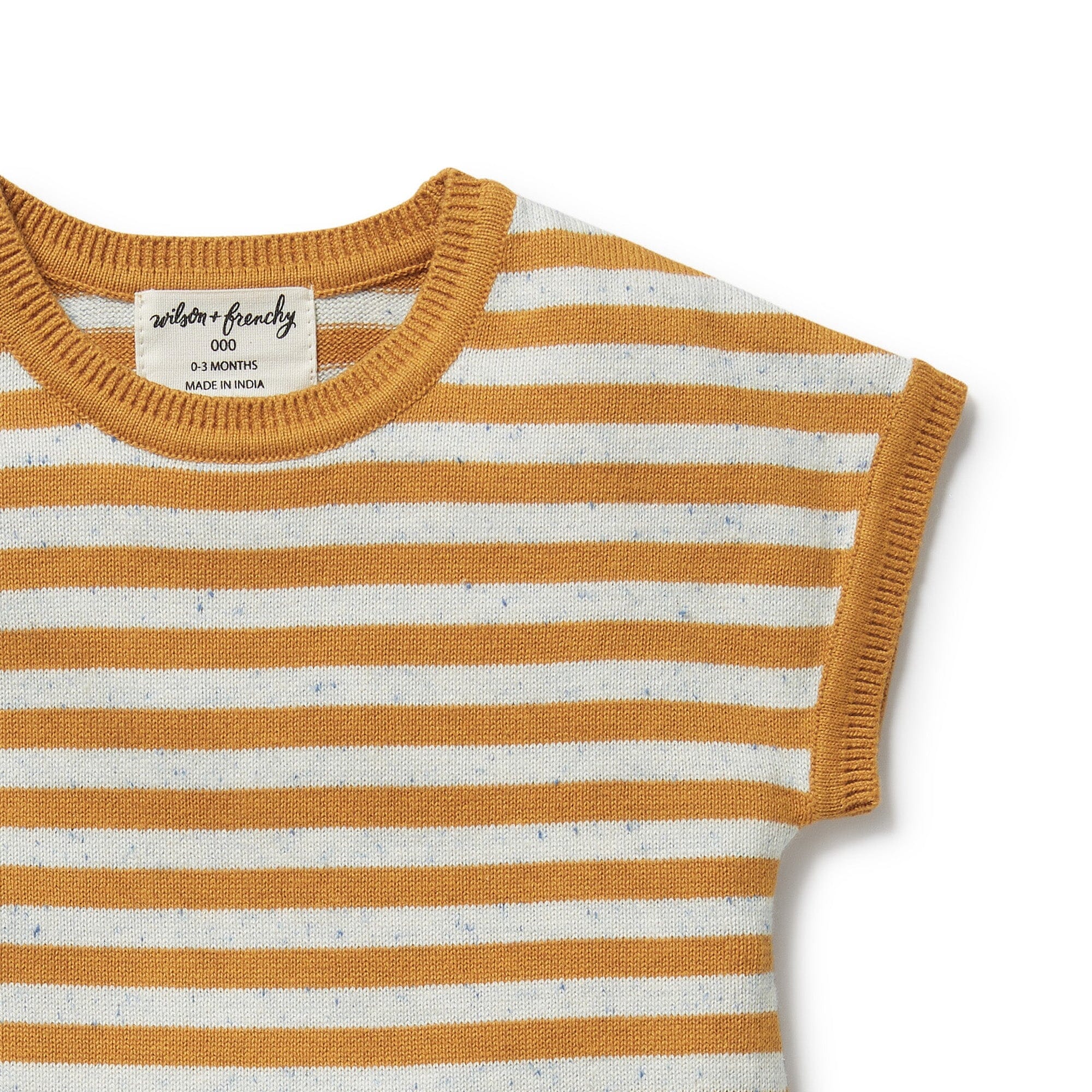 Wilson & Frenchy - Organic Knitted Growsuit - Golden Wave Stripe Baby Wilson & Frenchy