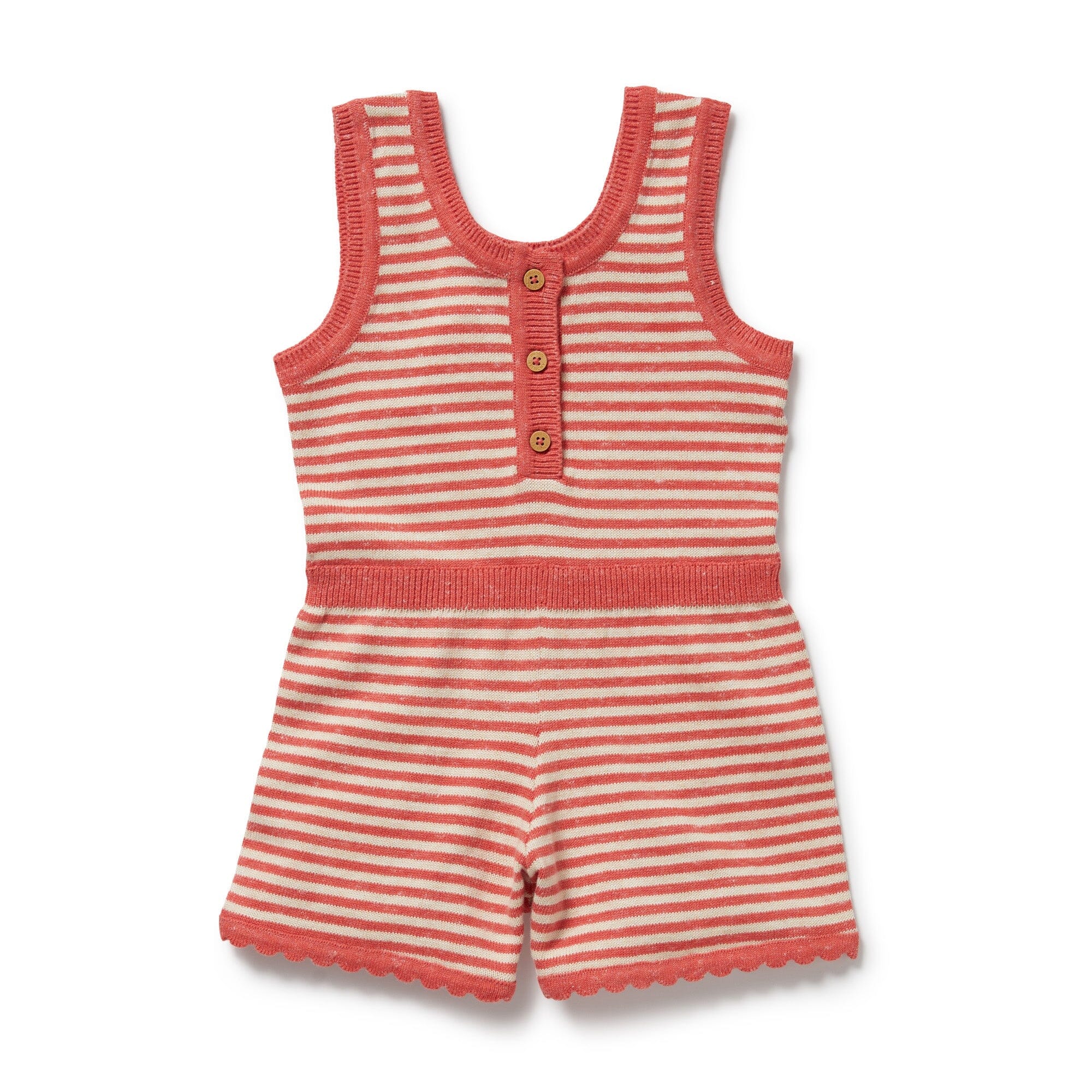 Wilson & Frenchy - Organic Knitted Stripe Playsuit - Strawberry Swirl Girls Wilson & Frenchy
