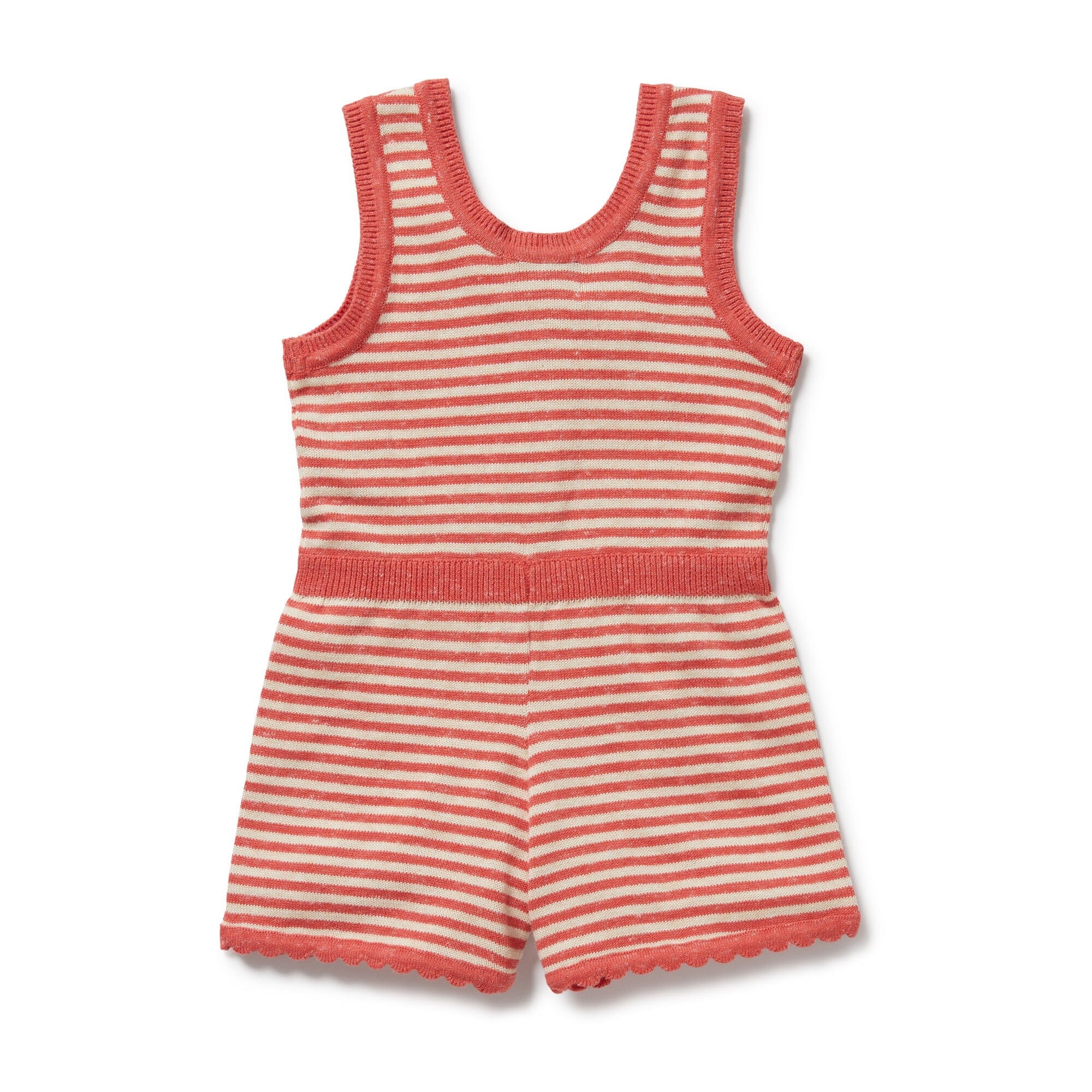 Wilson & Frenchy - Organic Knitted Stripe Playsuit - Strawberry Swirl Girls Wilson & Frenchy