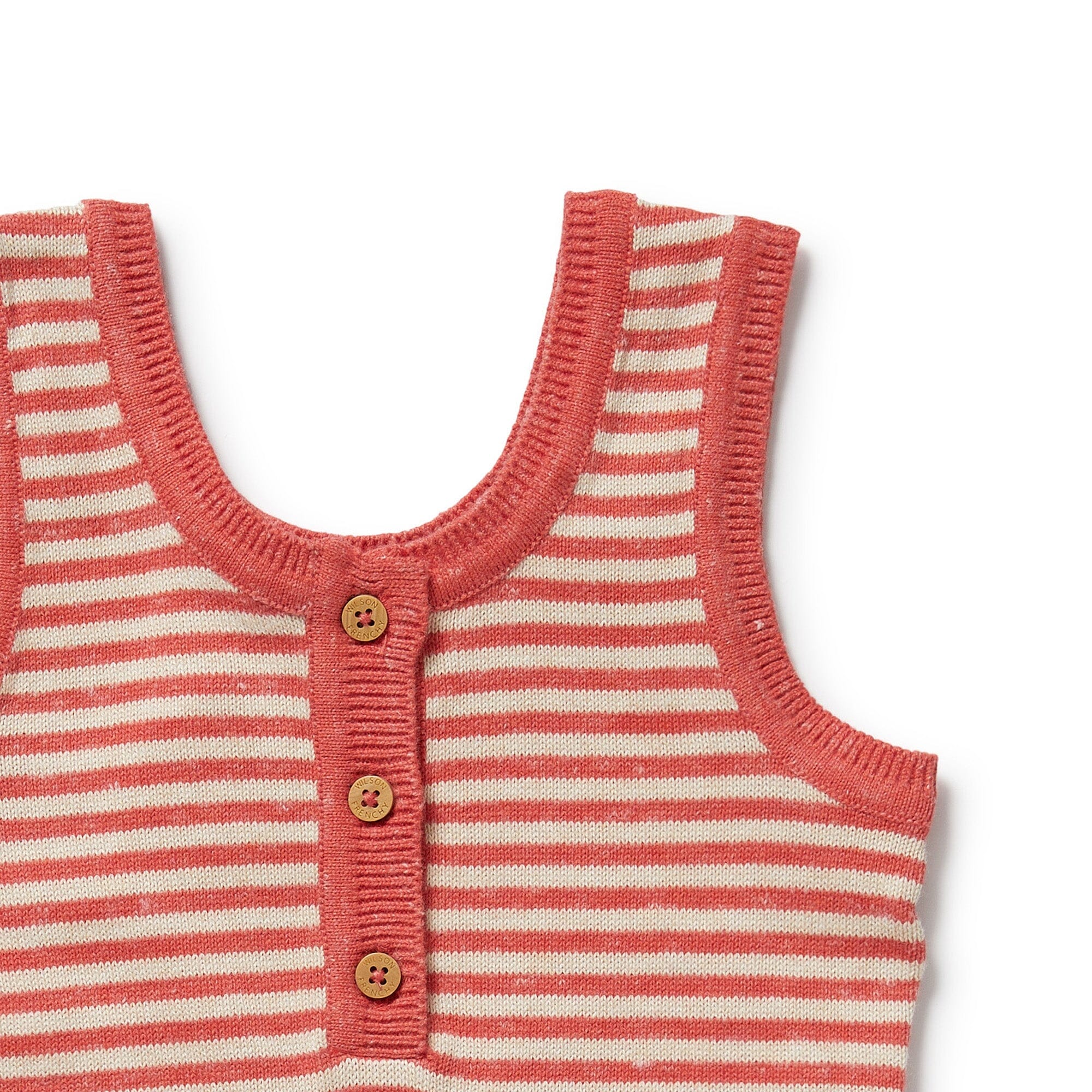 Wilson & Frenchy - Organic Knitted Stripe Playsuit - Strawberry Swirl Girls Wilson & Frenchy