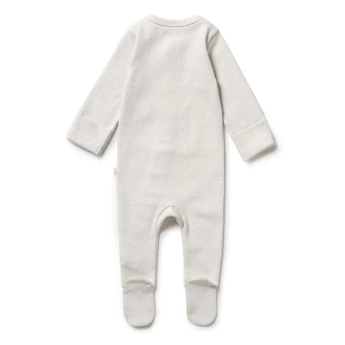 Wilson & Frenchy - Organic Stripe Zipsuit with Feet - Clay Baby Wilson & Frenchy