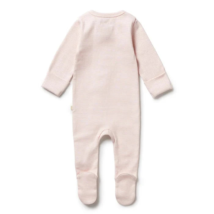 Wilson & Frenchy - Organic Stripe Zipsuit with Feet - Cantaloupe Baby Wilson & Frenchy