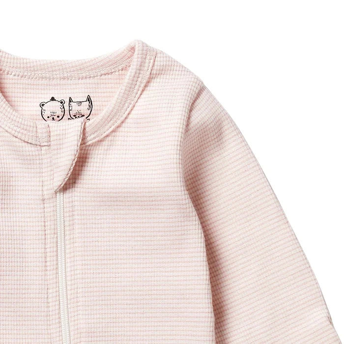 Wilson & Frenchy - Organic Stripe Zipsuit with Feet - Cantaloupe Baby Wilson & Frenchy