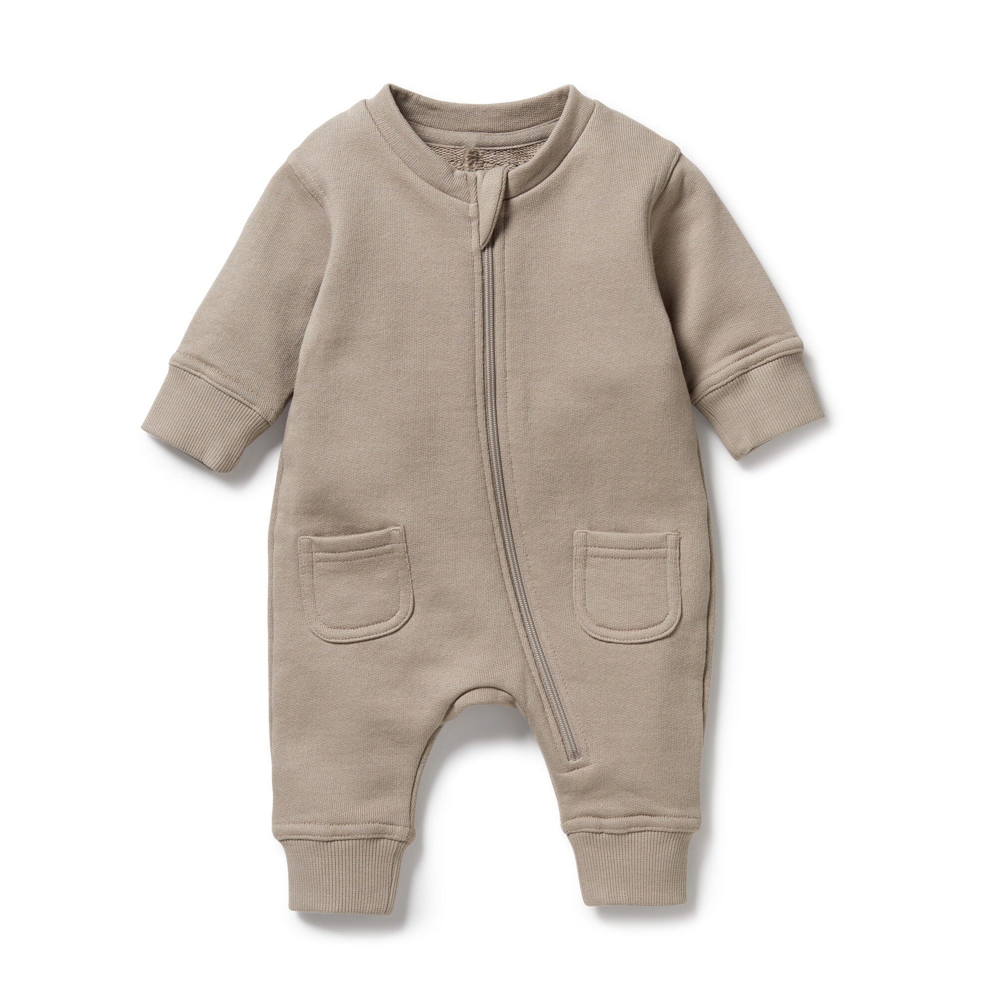 Wilson & Frenchy - Organic Terry Growsuit - Stone Baby Wilson & Frenchy