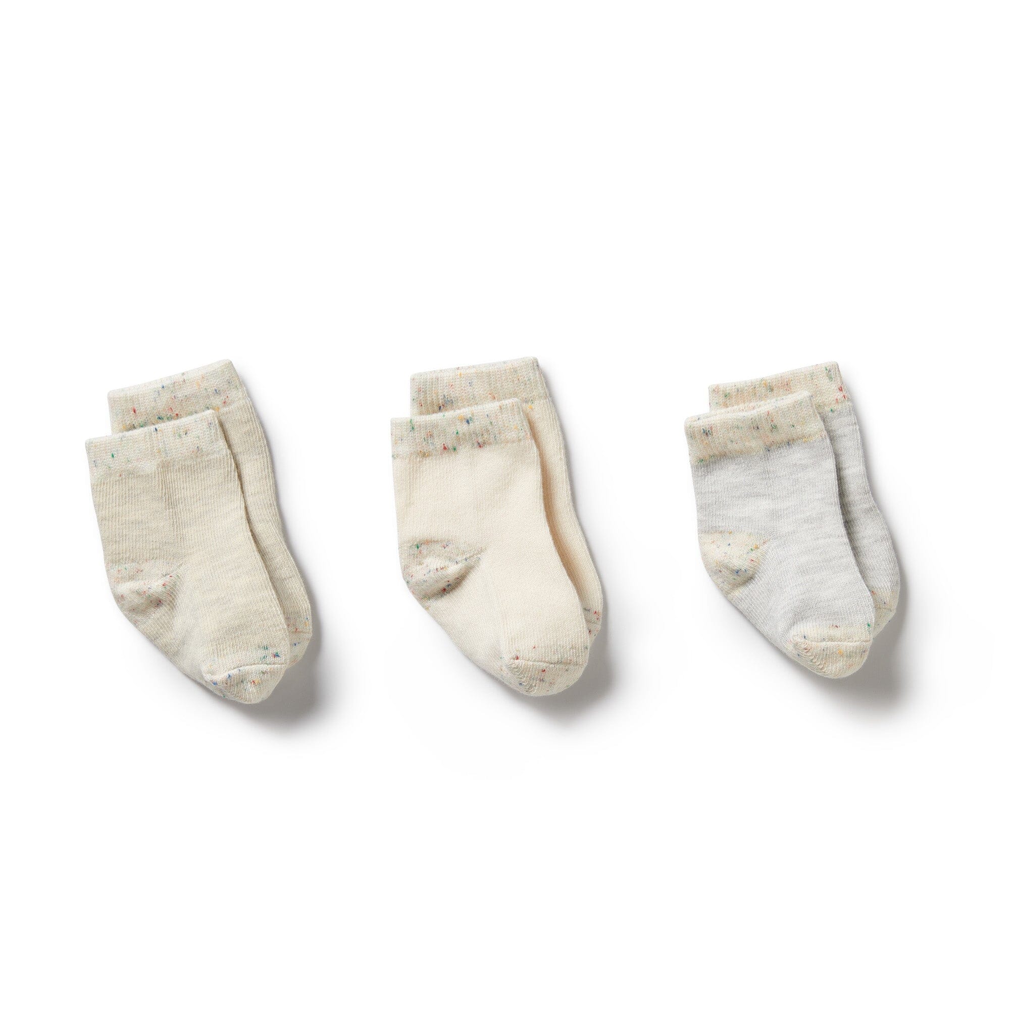 Wilson & Frenchy - Organic 3 Pack Baby Socks - Cream, Oatmeal, Grey Cloud Baby Wilson & Frenchy