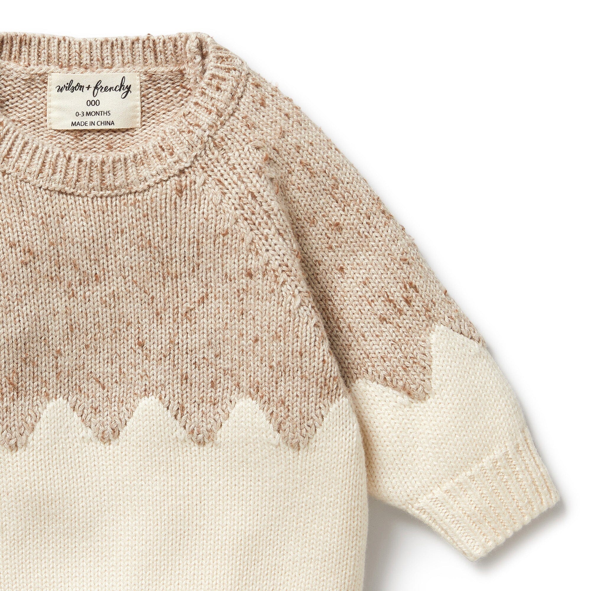 Wilson & Frenchy - Knitted Jacquard Jumper - Almond Fleck Baby Wilson & Frenchy
