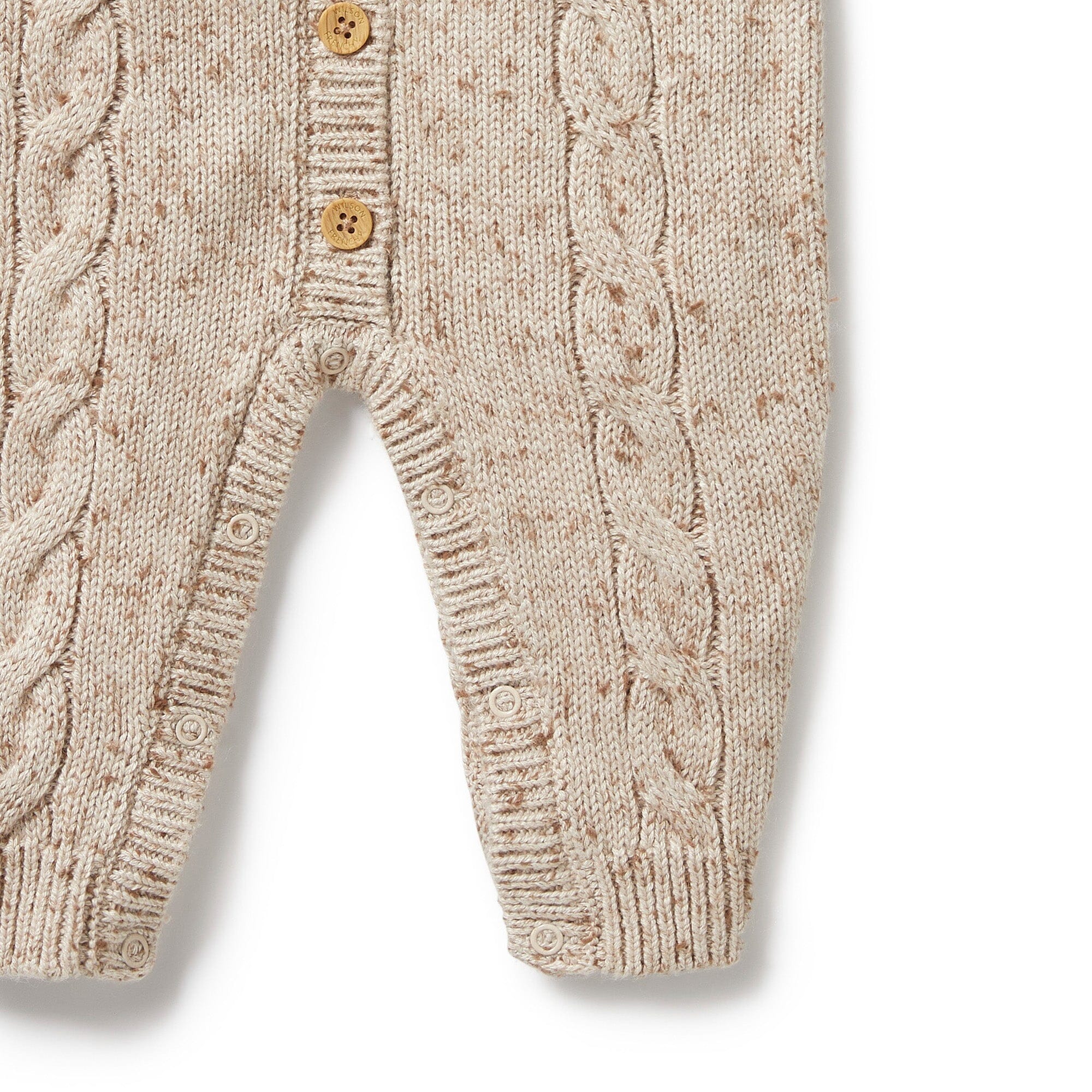 Wilson & Frenchy - Knitted Cable Growsuit - Almond Fleck Baby Wilson & Frenchy