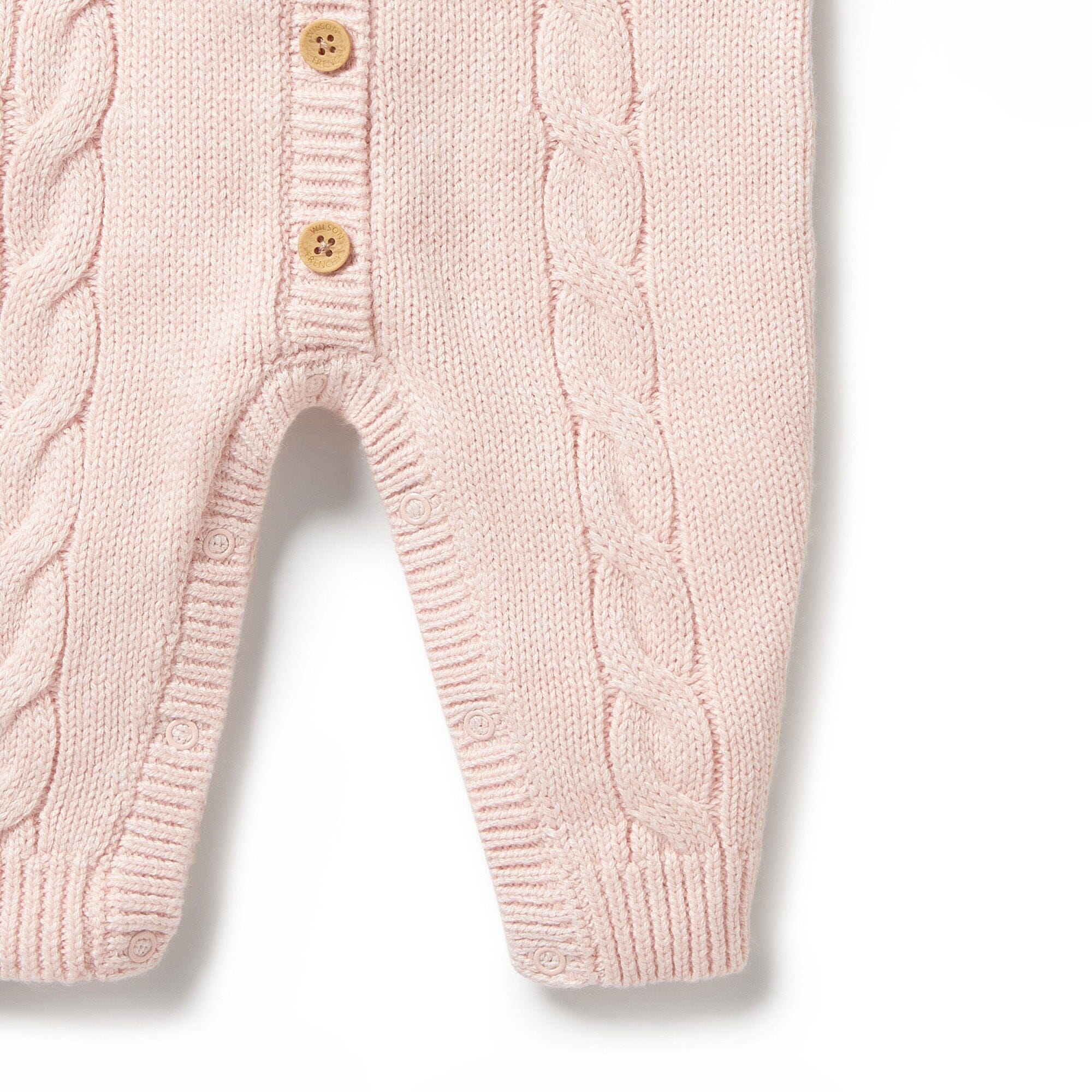 Wilson & Frenchy - Knitted Cable Growsuit - Pink Baby Wilson & Frenchy
