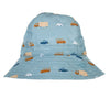 Acorn - Wide Brim Infant Hat - Cars / Blue-Brown-White Baby Acorn