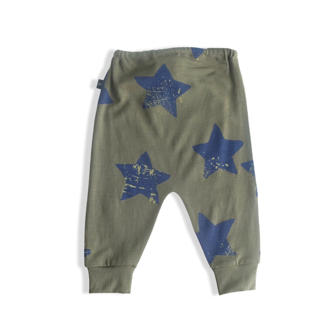 Little Flock of Horrors - Asher Dropcrotch Pants - Sage Stars Baby Little Flock of Horrors