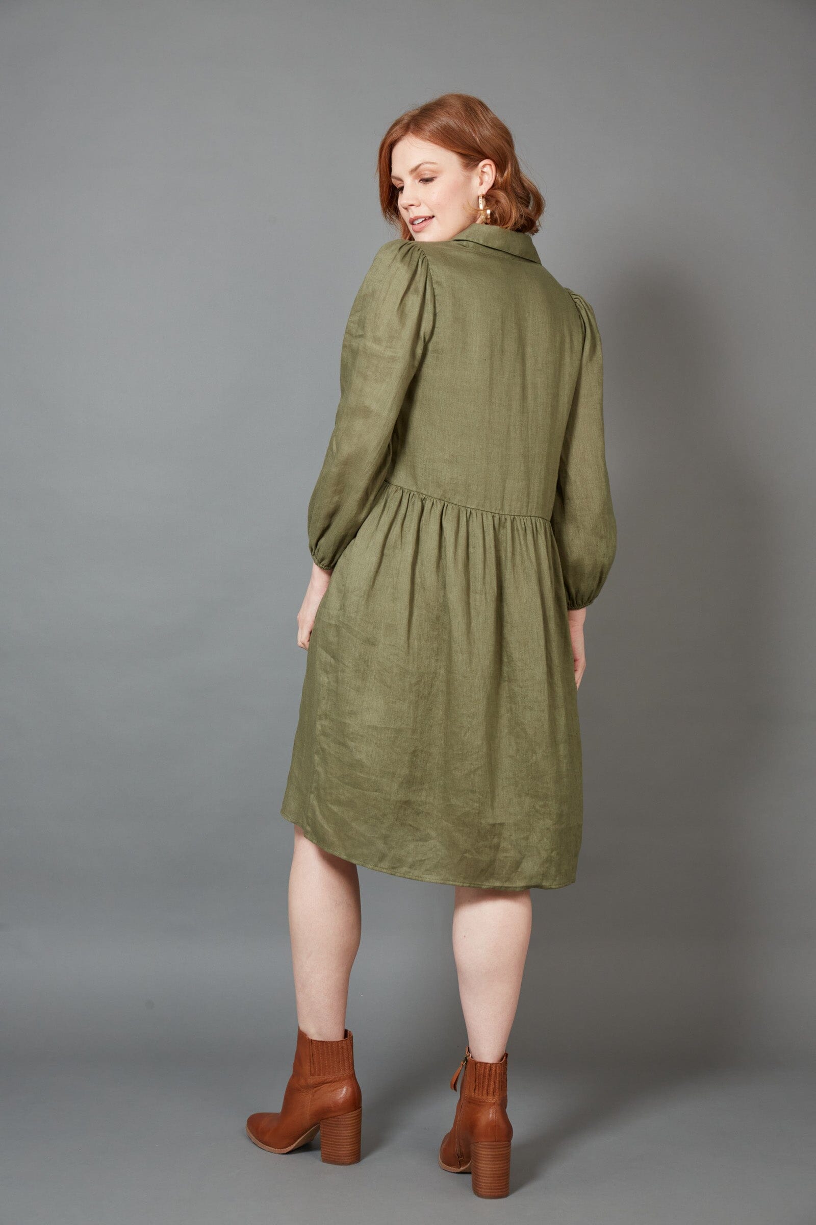 eb&ive - Studio Midi Shirt Dress - Khaki Womens eb&ive