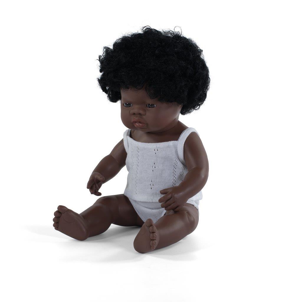 Miniland - Anatomically Correct Baby Doll - African Girl 38cm Toys Miniland Educational