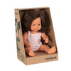 Miniland - Anatomically Correct Baby Doll - Caucasian Girl 38cm - Brunette Toys Miniland Educational