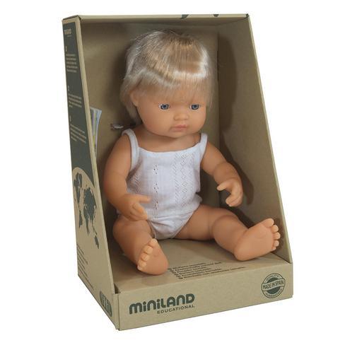 Miniland - Anatomically Correct Baby Doll - Caucasian Boy 38cm Toys Miniland Educational
