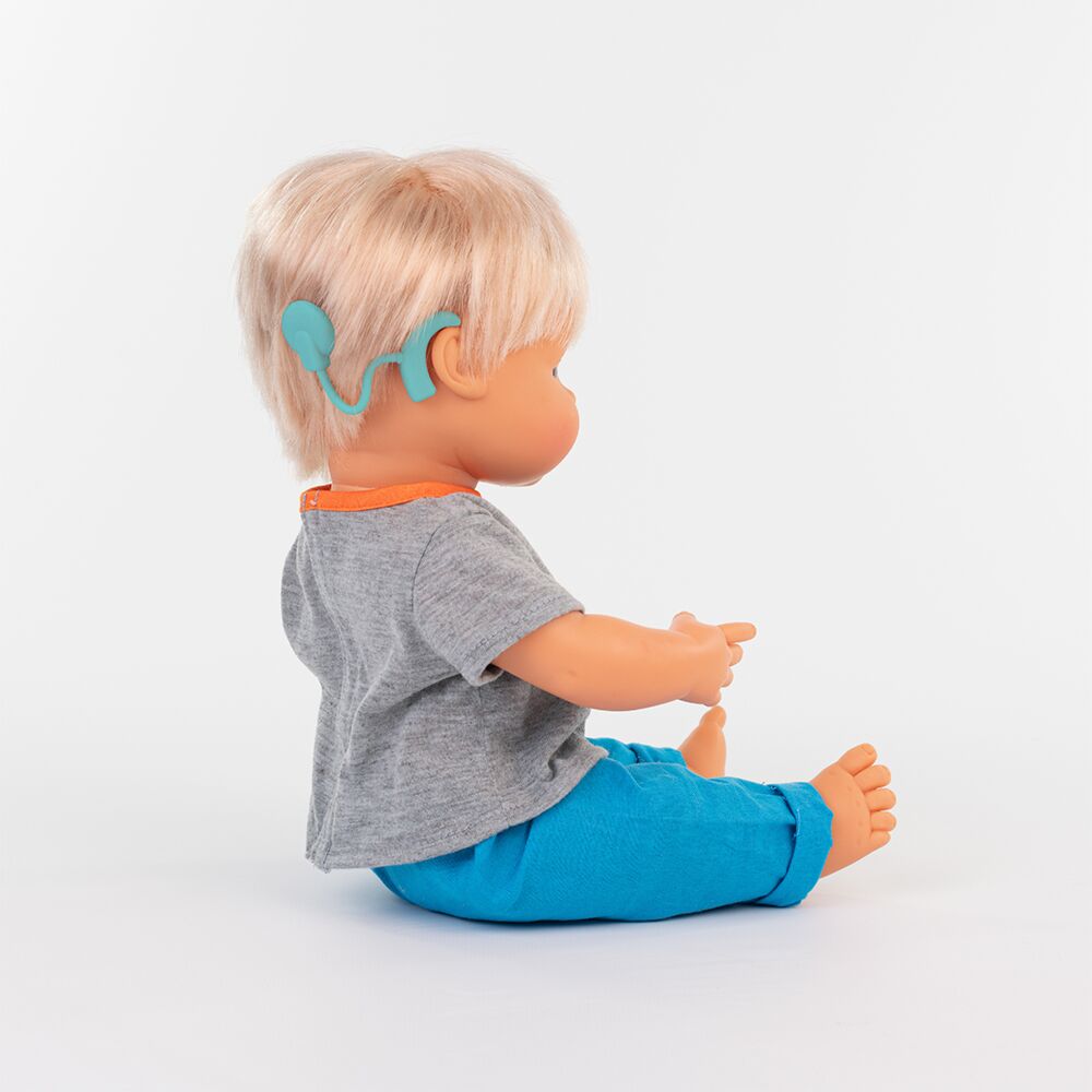 Miniland - Anatomically Correct Baby Doll - Caucasian Girl with Hearing Aid - 38cm Toys Miniland Educational