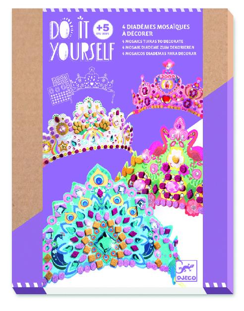 Djeco - DIY Mosaics - Princess Tiaras Toys DJECO