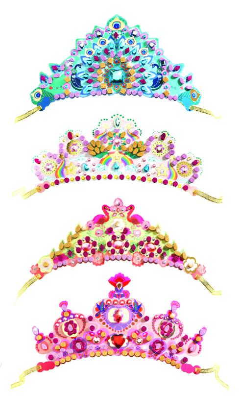 Djeco - DIY Mosaics - Princess Tiaras Toys DJECO