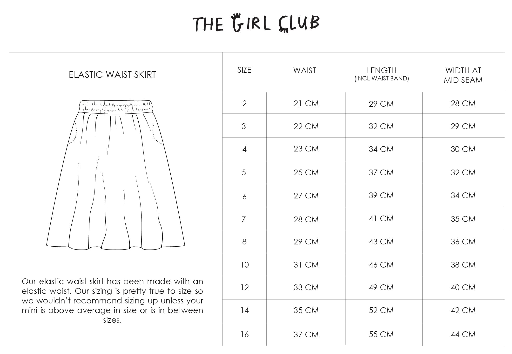 The Girl Club - Daisy Muslin Elastic Waist Skirt - Powder Blue Girls The Girl Club