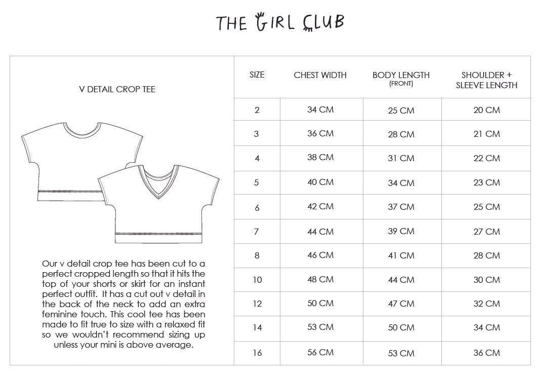 THE GIRL CLUB - Eyes Love You V Detail Crop Tee - Pink Girls The Girl Club + GRLFRND
