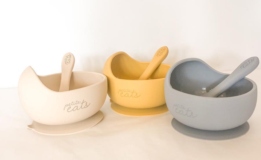 Petite Eats - Suction Bowl and Spoon - Mustard General Petite Eats