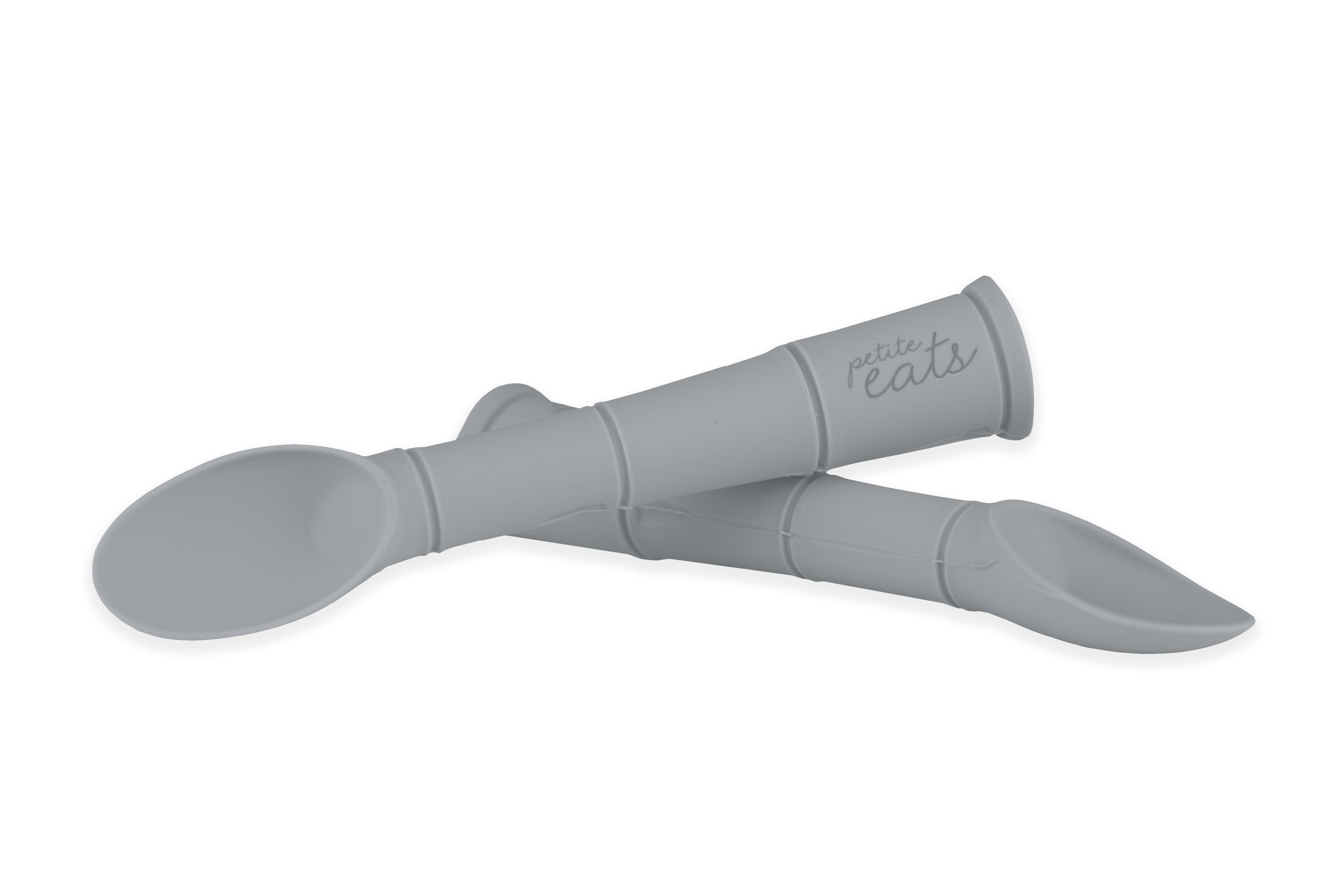 Petite Eats - Silicone Spoon Twin Set - Pewter General Petite Eats