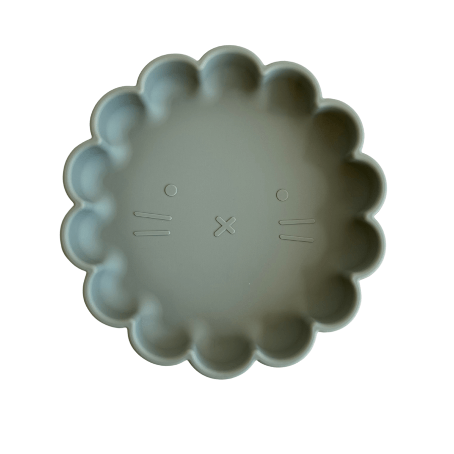 Petite Eats - Silicone Baby Lion Plate - Sage Meal Time Petite Eats