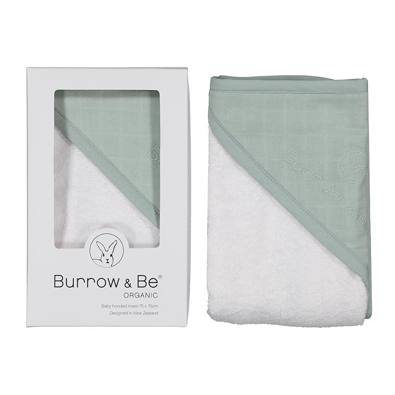 Burrow & Be - Baby Hooded Towel - Sage Baby Burrow&Be