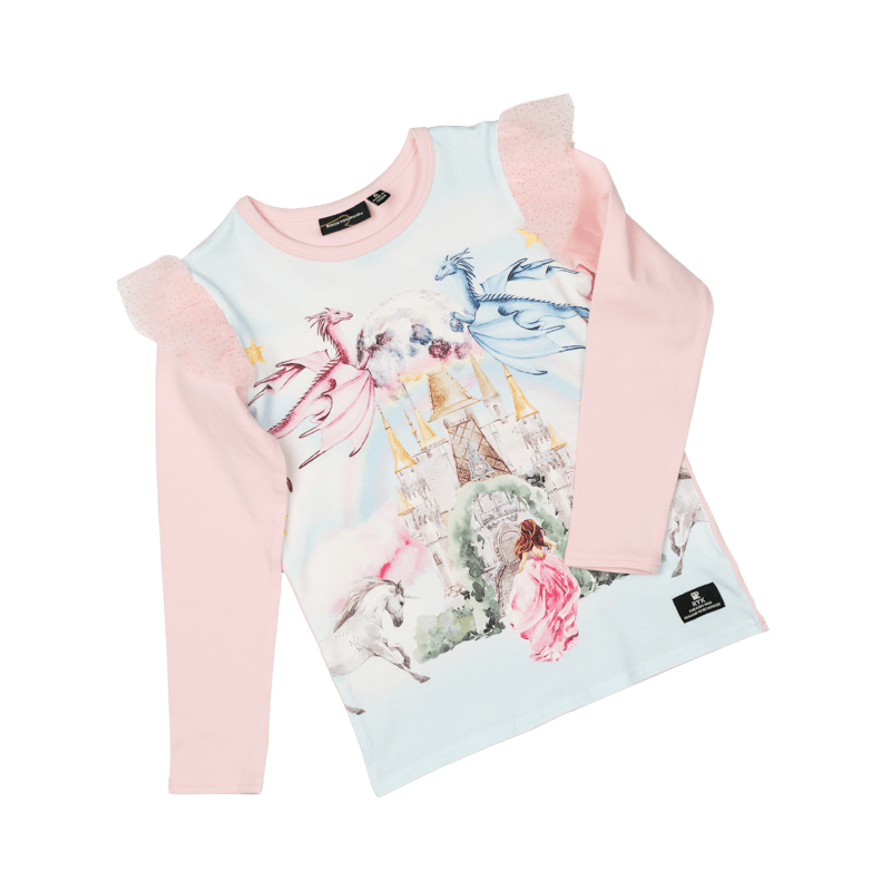 Rock Your Kid - CASTLE DREAMS LONG SLEEVE T-SHIRT - Pink *** PRE ORDER / DUE EARLY APRIL *** Girls Rock Your Baby