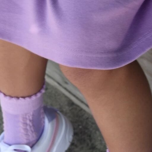 The Girl Club - Lilac Cable Cotton Socks - Lilac Girls The Girl Club